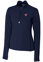 Cutter and Buck Washington Nationals Womens Navy Blue Traverse Qtr Zip