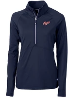 Cutter and Buck Dayton Flyers Womens Navy Blue Adapt Eco Vault 1/4 Zip Pullover