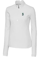 Cutter and Buck Seattle Mariners Womens White Traverse Qtr Zip