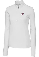 Cutter and Buck Washington Nationals Womens White Traverse Qtr Zip