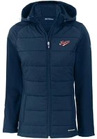 Cutter and Buck Dayton Flyers Womens Navy Blue Evoke Hood Vault Heavy Weight Jacket