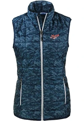 Cutter and Buck Dayton Flyers Womens Navy Blue Vault Rainier PrimaLoft Printed Vest