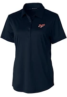 Cutter and Buck Dayton Flyers Womens Navy Blue Prospect Vault Short Sleeve Polo Shirt