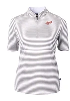 Cutter and Buck Dayton Flyers Womens Vault Virtue Eco Pique Stripe Short Sleeve Polo Shirt