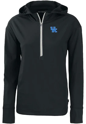 Cutter and Buck Kentucky Wildcats Womens Daybreak Hood 1/4 Zip Pullover