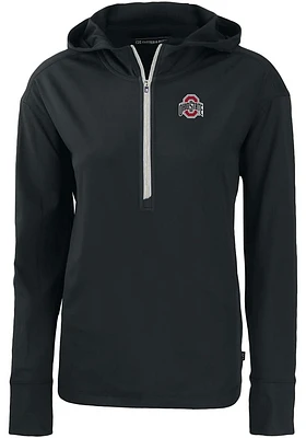 Cutter and Buck Ohio State Buckeyes Womens Daybreak Hood 1/4 Zip Pullover