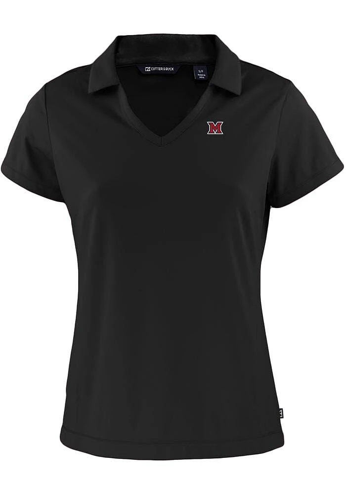 Cutter and Buck Miami RedHawks Womens Daybreak V Neck Short Sleeve Polo Shirt