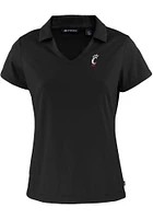 Cutter and Buck Cincinnati Bearcats Womens Daybreak V Neck Short Sleeve Polo Shirt