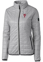 Cutter and Buck Philadelphia Phillies Womens Rainier PrimaLoft Puffer Filled Jacket