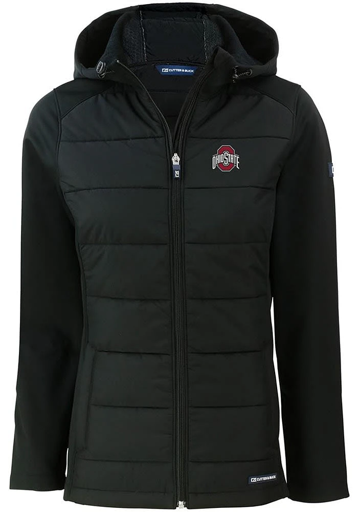 Cutter and Buck Ohio State Buckeyes Womens Solid Evoke Hood Heavy Weight Jacket