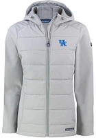 Cutter and Buck Kentucky Wildcats Womens Charcoal Evoke Hood Heavy Weight Jacket