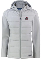 Cutter and Buck Ohio State Buckeyes Womens Charcoal Evoke Hood Heavy Weight Jacket