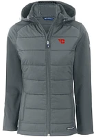 Cutter and Buck Dayton Flyers Womens Grey Evoke Hood Heavy Weight Jacket