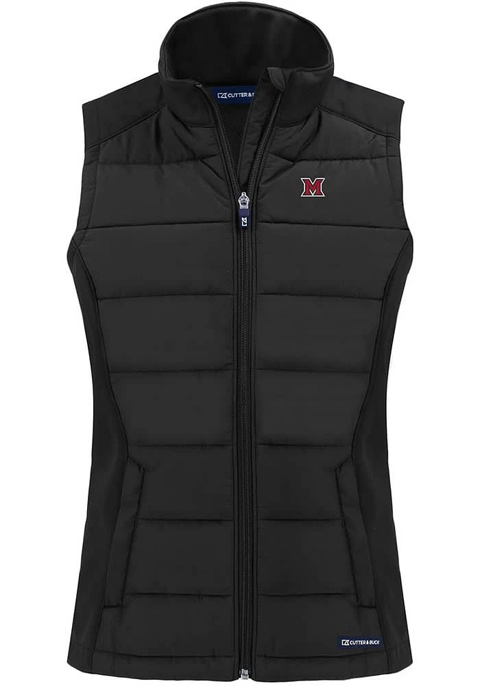 Cutter and Buck Miami RedHawks Womens Black Evoke Vest