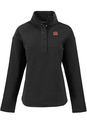 Cutter and Buck Cincinnati Bengals Womens Hunts Point 1/4 Zip Pullover