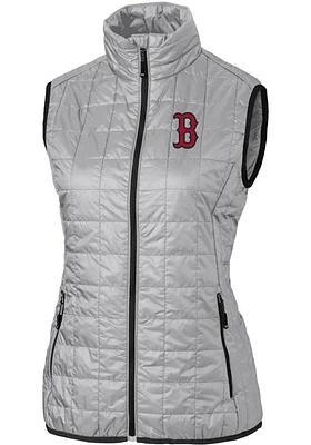 Cutter and Buck Boston Red Sox Womens Grey Rainier PrimaLoft Puffer Vest