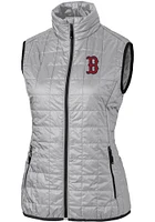 Cutter and Buck Boston Red Sox Womens Grey Rainier PrimaLoft Puffer Vest