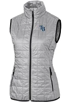 Cutter and Buck Tampa Bay Rays Womens Grey Rainier PrimaLoft Puffer Vest