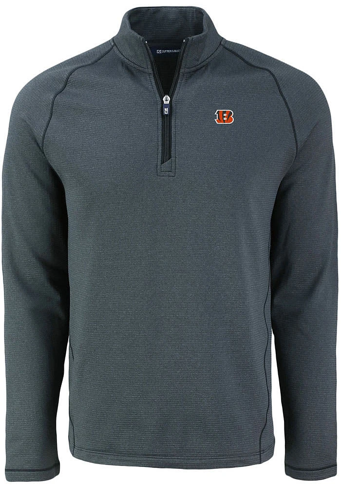 Cutter and Buck Cincinnati Bengals Mens Pehastin Long Sleeve 1/4 Zip Pullover