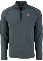 Cutter and Buck Cincinnati Bengals Mens Pehastin Long Sleeve 1/4 Zip Pullover