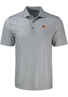 Cutter and Buck Cincinnati Bengals Mens Pike Shadow Check Short Sleeve Polo