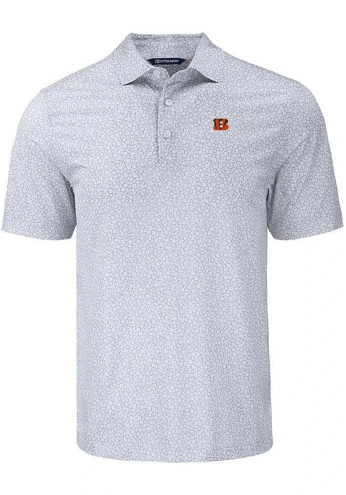 Cutter and Buck Cincinnati Bengals Mens Pike Flora Short Sleeve Polo