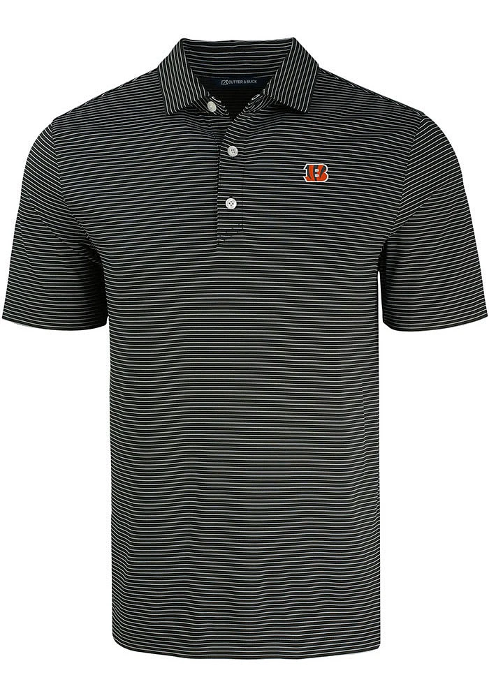 Cutter and Buck Cincinnati Bengals Mens Forge Eco Fine Line Short Sleeve Polo