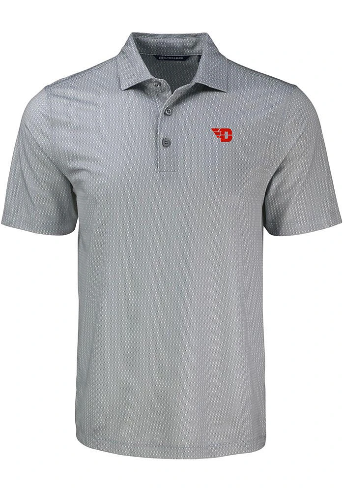 Cutter and Buck Dayton Flyers Grey Shadow Check Big and Tall Polo