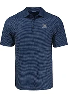 Cutter and Buck Xavier Musketeers Navy Blue Shadow Check Big and Tall Polo