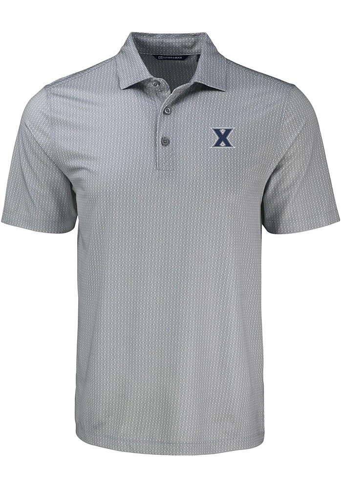 Cutter and Buck Xavier Musketeers Grey Shadow Check Big Tall Polo