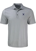 Cutter and Buck Xavier Musketeers Grey Shadow Check Big Tall Polo