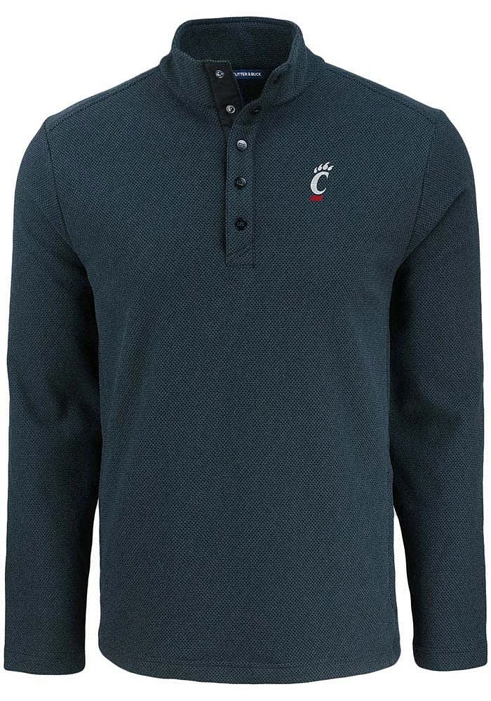 Cutter and Buck Cincinnati Bearcats Mens Hunts Point Long Sleeve Qtr Zip Pullover