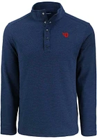 Cutter and Buck Dayton Flyers Mens Navy Blue Hunts Point Long Sleeve Qtr Zip Pullover