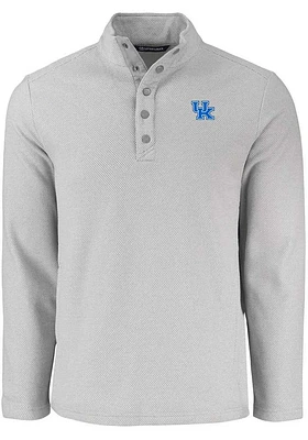 Cutter and Buck Kentucky Wildcats Mens Hunts Point Long Sleeve Qtr Zip Pullover