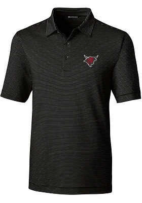 Cutter and Buck UNO Mavericks Mens Black Forge Pencil Stripe Short Sleeve Polo