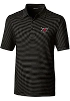 Cutter and Buck UNO Mavericks Mens Black Forge Pencil Stripe Short Sleeve Polo