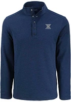 Cutter and Buck Xavier Musketeers Mens Navy Blue Hunts Point Long Sleeve Qtr Zip Pullover