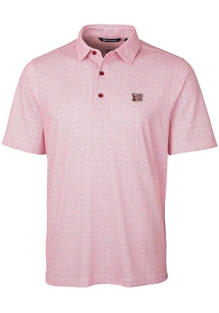 Cutter and Buck Oklahoma Sooners Mens Red Pike Double Dot Short Sleeve Polo