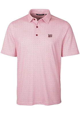 Cutter and Buck Oklahoma Sooners Mens Red Pike Double Dot Short Sleeve Polo