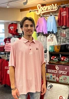 Cutter and Buck Oklahoma Sooners Mens Red Pike Double Dot Short Sleeve Polo