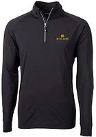 Cutter and Buck Notre Dame Fighting Irish Mens Black Virtue Eco Pique Stripe Long Sleeve Qtr Zip P..