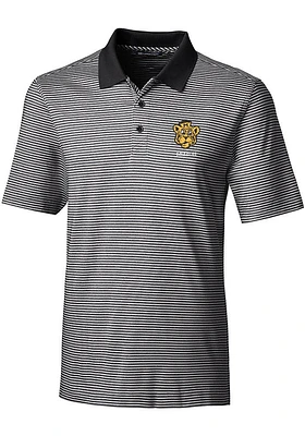 Cutter and Buck Missouri Tigers Mens Black Forge Tonal Stripe Short Sleeve Polo
