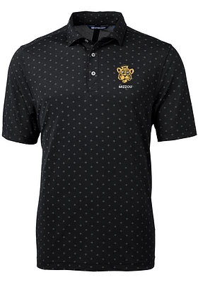 Cutter and Buck Missouri Tigers Mens Black Virtue Tile Print Short Sleeve Polo