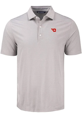 Cutter and Buck Dayton Flyers Mens Grey Forge Eco Fine Line Short Sleeve Polo