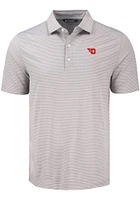 Cutter and Buck Dayton Flyers Mens Grey Forge Eco Fine Line Short Sleeve Polo