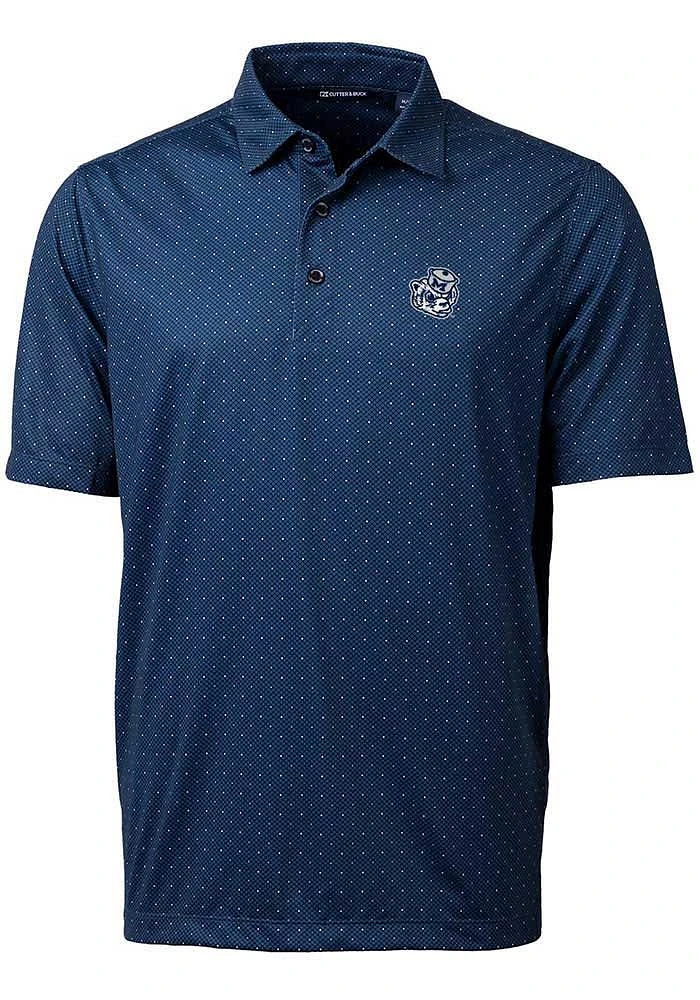 Cutter and Buck Michigan Wolverines Mens Blue Pike Double Dot Short Sleeve Polo