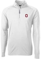 Cutter and Buck Ohio State Buckeyes Mens Adapt Stretch Long Sleeve Qtr Zip Pullover