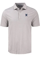 Cutter and Buck Xavier Musketeers Mens Grey Forge Eco Fine Line Short Sleeve Polo