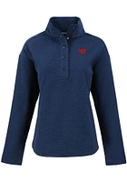 Cutter and Buck Dayton Flyers Womens Navy Blue Hunts Point Qtr Zip