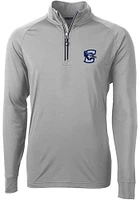 Cutter and Buck Creighton Bluejays Mens Grey Adapt Stretch Long Sleeve Qtr Zip Pullover